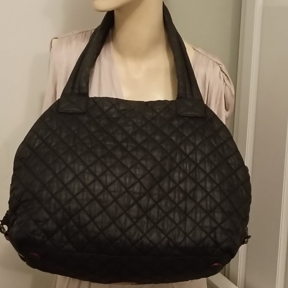 ❤️MZ WALLACE Black Quilted Tote Errand Bag Purse 18X16